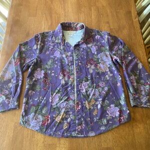 Vintage Coldwater Creek purple floral button up shirt
